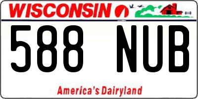 WI license plate 588NUB