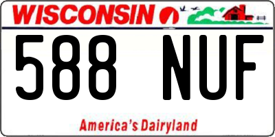 WI license plate 588NUF