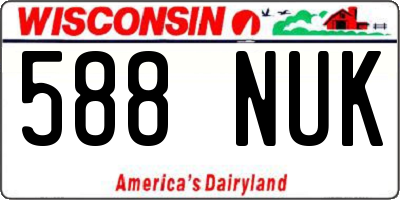 WI license plate 588NUK