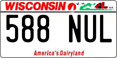 WI license plate 588NUL