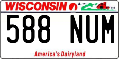 WI license plate 588NUM