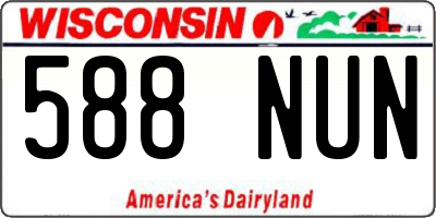 WI license plate 588NUN