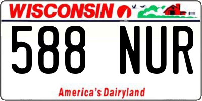 WI license plate 588NUR