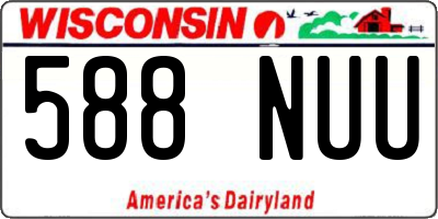 WI license plate 588NUU