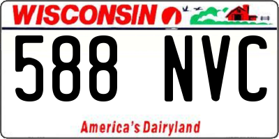 WI license plate 588NVC