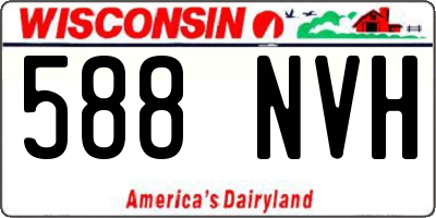 WI license plate 588NVH