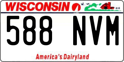 WI license plate 588NVM