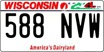 WI license plate 588NVW