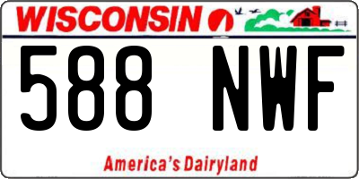 WI license plate 588NWF
