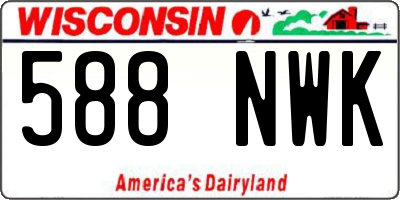 WI license plate 588NWK