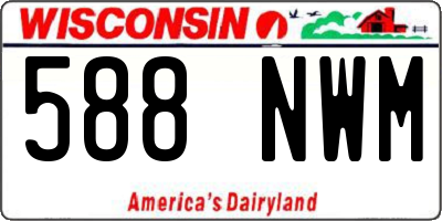 WI license plate 588NWM