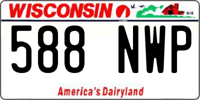 WI license plate 588NWP