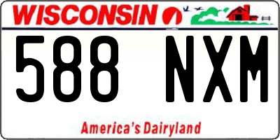 WI license plate 588NXM
