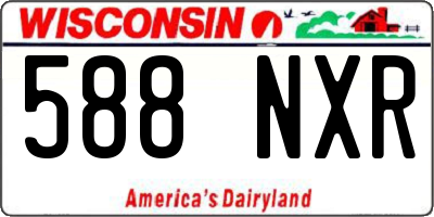 WI license plate 588NXR