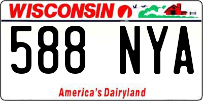 WI license plate 588NYA