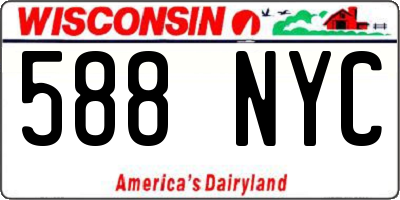 WI license plate 588NYC