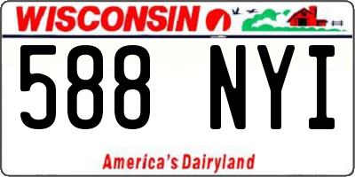 WI license plate 588NYI