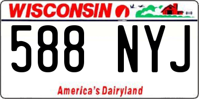 WI license plate 588NYJ