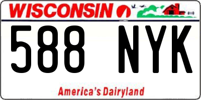 WI license plate 588NYK