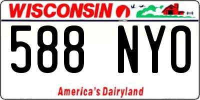 WI license plate 588NYO