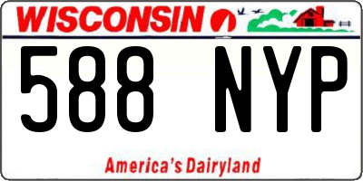 WI license plate 588NYP