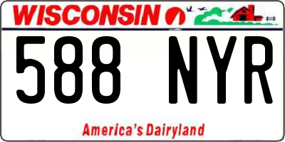 WI license plate 588NYR