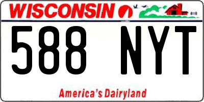 WI license plate 588NYT