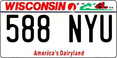 WI license plate 588NYU