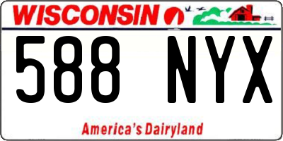 WI license plate 588NYX