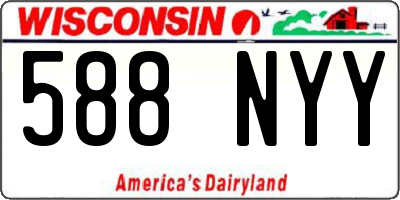 WI license plate 588NYY