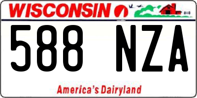WI license plate 588NZA