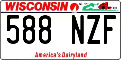 WI license plate 588NZF