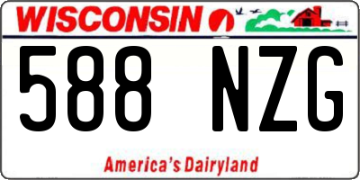 WI license plate 588NZG