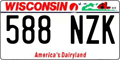 WI license plate 588NZK