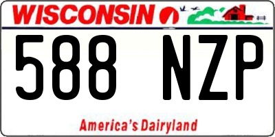 WI license plate 588NZP