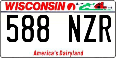 WI license plate 588NZR