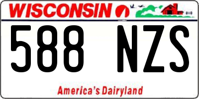 WI license plate 588NZS