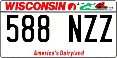 WI license plate 588NZZ