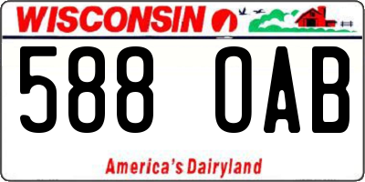WI license plate 588OAB