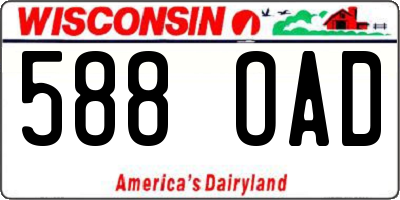 WI license plate 588OAD