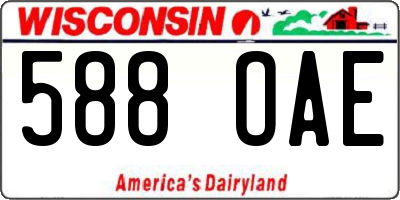 WI license plate 588OAE