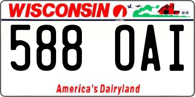 WI license plate 588OAI