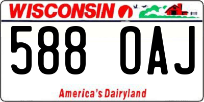 WI license plate 588OAJ