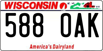 WI license plate 588OAK