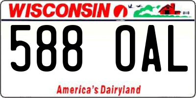 WI license plate 588OAL
