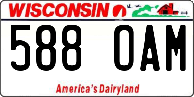 WI license plate 588OAM