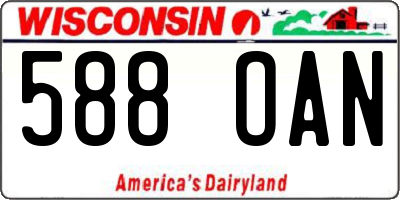 WI license plate 588OAN