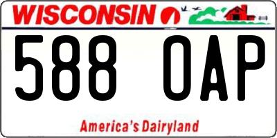WI license plate 588OAP