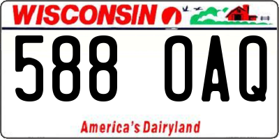 WI license plate 588OAQ