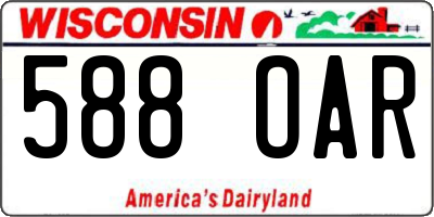 WI license plate 588OAR